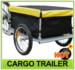 NEW Aosom Bicycle Bike Cargo Trailer Cart Carrier Shopping Yellow and 