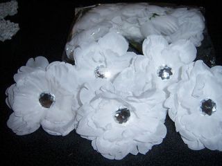   lot 12 gerber daisy FLOWER peony CRAFTS bouquet HAIR bridal tutu WHITE