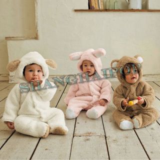 Bear/Bunny Romper Hoodie Babygro Baby Infant Toddler Costume Jumpsuit 