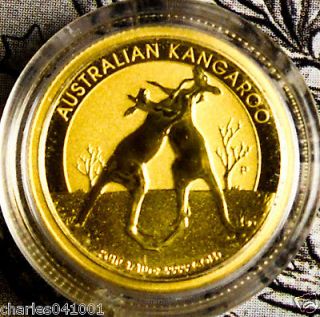   2010 AUSTRALIAN BOXING KANGAROO S 1/10 OZ GOLD NUGET .9999 PURE GOLD