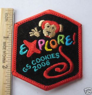 Newly listed Girl Scout 2006 COOKIE SALES Explore Monkey PATCH
