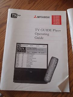 MITSUBISHI BIG SCREEN TV VS50604 TV OWNERS GUIDE & TV GUIDE PLUS 