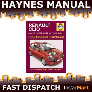 RENAULT CLIO 1.2 1.4 1.6 PETROL 1.5 TD 2001 05 (Y TO 55 REG) HAYNES 