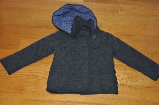 Baby Gap Girls Quilted Pea Coat Jacket with removable hood size 5T