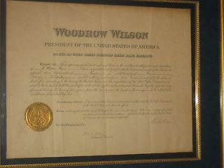 PRESIDENT WOODROW WILSON SIGNED LARGE 1916 PRESIDENTIAL DOCUMENT**MUSE 