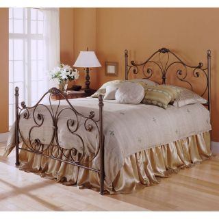 Queen Size Aynsley Metal Bed Frame with Cast iron Accented Headboard 