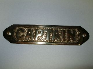 Solid Brass Captain Nautical Plaque Or Sign New Decor