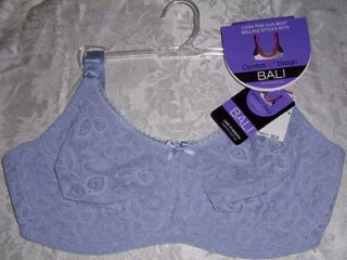 New Bali 3432 Purple All Over Stretch Flower Lace N Smooth Underwire 