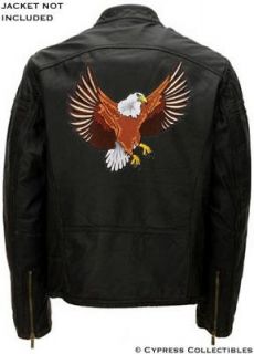 LARGE BALD EAGLE EMBROIDERED MOTORCYCLE BIKER PATCH USA IRON ON back 
