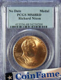 No Date Richard M. Nixon Presidential Medal PCGS MS68RD