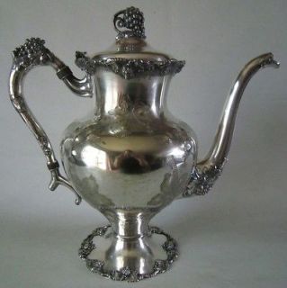Barbour International Silver Co VINTAGE   CHASED Grapes Pattern COFFEE 