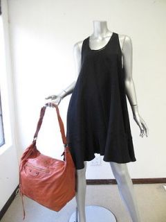 Balenciaga Burnt Orange Distressed Leather Large Courier Bag