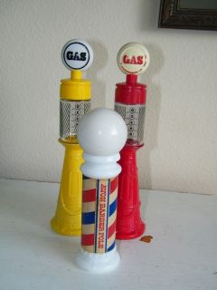   Lot Avon Remember When Gas Pump Barber Pole Cologne Bottle 4517