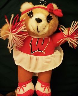 University of Wisconsin Badgers cheerleader plush bear stuffed animal