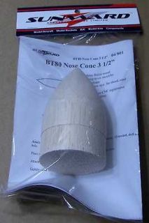   Model Rocket Nose Cone   3.5 Long   For BT70 Body Tube   Balsa Wood