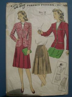 1940S DU BARRY WOMENS JACKET & SKIRT SEWING PATTERN 14