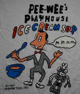 VINTAGE PEE WEEE HERMAN PEE WEES PLAYHOUSE ICE CREAM SHOP SHIRT 1987 