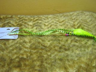 new green coon tail hair extension barrette insert striped 16 