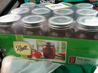 New CASe of Ball Mason PINT Jars Wide Mouth Can or Freeze 12pk