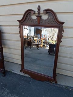 50013 LARGE LENOIR MAHOGANY BEVELED LATTICE FEDERAL STYLE MIRROR