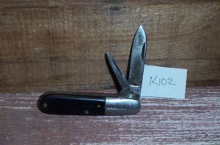 Vintage Kutmaster Utica NY 2 Blade Barlow Folding Knife. Handle is 