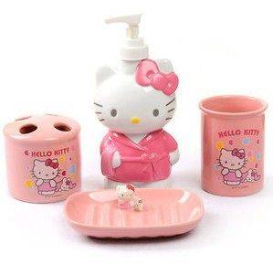   Gift Hello Kitty ceramic bathroom accessory set Body Lotion Sponge