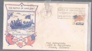 VINTAGE THE BATTLE OF LAKE EERIE WAR OF 1812 FIRST DAY COVER