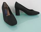 E088 EUC Womens Shoes Karen Scott Black Woven Fabric Heels Pumps  6 