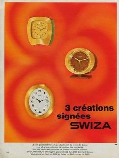 1970 Swiza Clock Company Switzerland Vintage 1970 Swiss Ad Suisse 