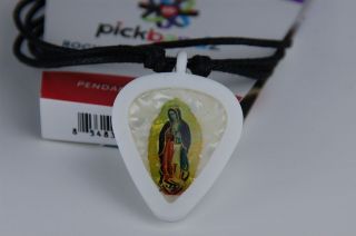 GUITAR PICK Necklace by Pickbandz PICK HOLDER with Limited VIRGIN MARY 