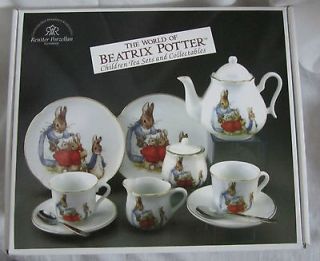 Beatrix Potter Childrens Porcelain Tea Set Collectible Service Reutter 