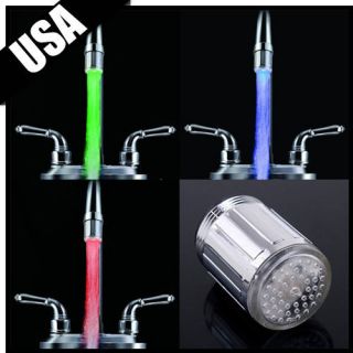 Colors LED Light Faucet Temperature Sensor Bathroom Sink Basin 