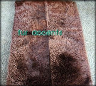 60 Faux Fur Accent Rug Runner Brown Bear Sheepskin Mink Wolf Plush 