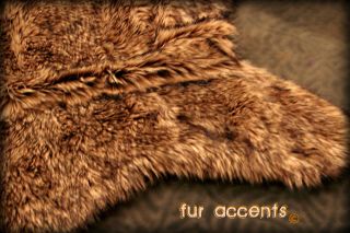 COYOTE ACCENT RUG 3X5 FAUX FUR BEAR SKIN ACCENT WOLF HIDE RUGS SHEEP 