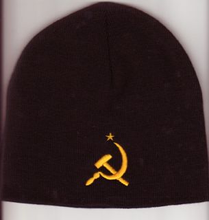 HAMMER and SICKLE BLACK PUNK BEANIE Russia USSR