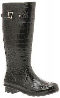 womens Call It Spring black croc Begley Rain Boots SIZE 7.5 OR 6 