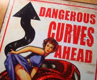 Dangerous Curves Ahead Saloon Tavern Pub Beer Game Room Decor Garage 