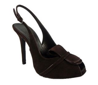GiAMBATTiSTA VALLi Impossibly Chic Brown Suede Platform Shoes/Heels Sz 