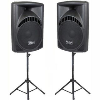  Powered 15 Speakers Stands DJ Set New PP1504CDSET1