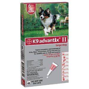 Bayer K9 Advantix II For Dogs 21 55 lb 6 pack, Genuine Original 