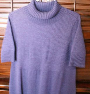   PLUM (Purple) Tunic Sweater 100% Italian Marino Wool Yarn Lovely