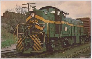 Green Mountain Railroad Postcard Diesel Locomotive Engine #405 Rutland 