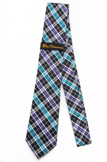 Ben Sherman Sigma Plaid Wardrobe Slim Silk Tie Necktie  NWT