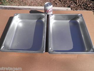 TWO (2) STAINLESS STEAMER PANS 12 X 10 X 2 1/2 DEEP EXCELLENT 