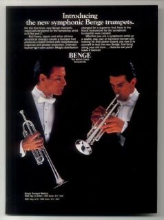 1984 Benge silver 90B & 90C trumpet photo vintage print ad