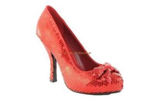 PLEASER Womens Dororthy Wizard of Oz Red Sequin Costume Pumps High 