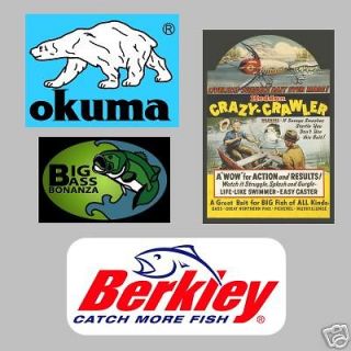 FISHING DECAL STICKER CRAWLER, BERKLEY, BONANZA MIX