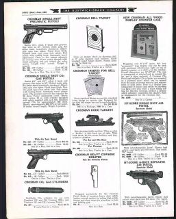 1952 ad Crosman Air Pistol Store Display 6 shot Repeater Crosman Gas 