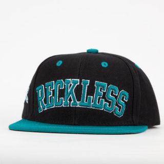   AND RECKLESS BLOCK SNAPBACK HAT CAP LID TEAL BILL AND LOGO NEW $30