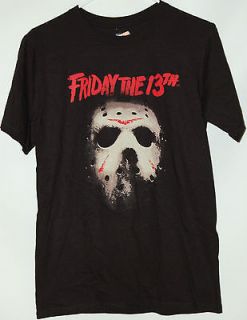 Friday the 13th Hockey Mask Jason Vorhees black T Shirt tee